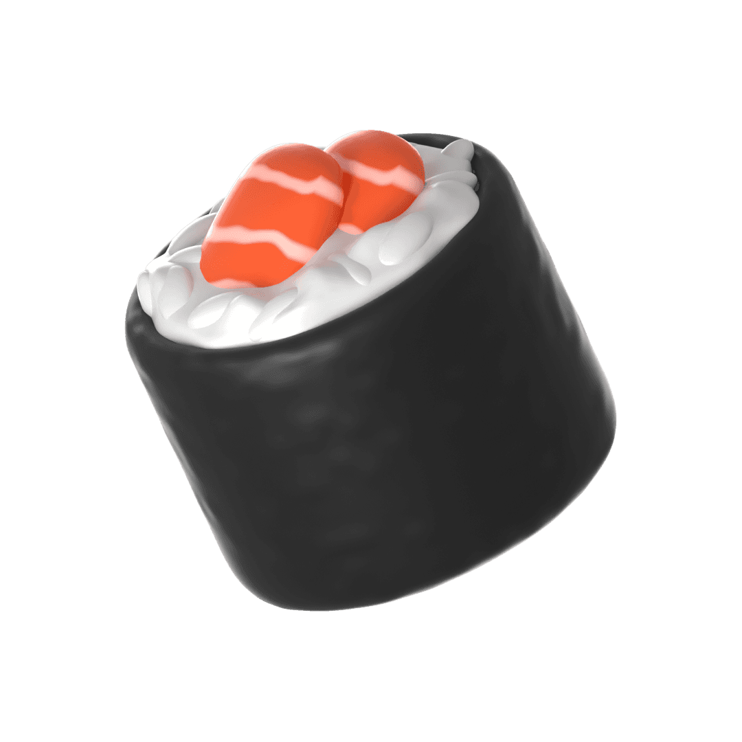 Dekoratives 3D-Sushi (Lachs-Maki)